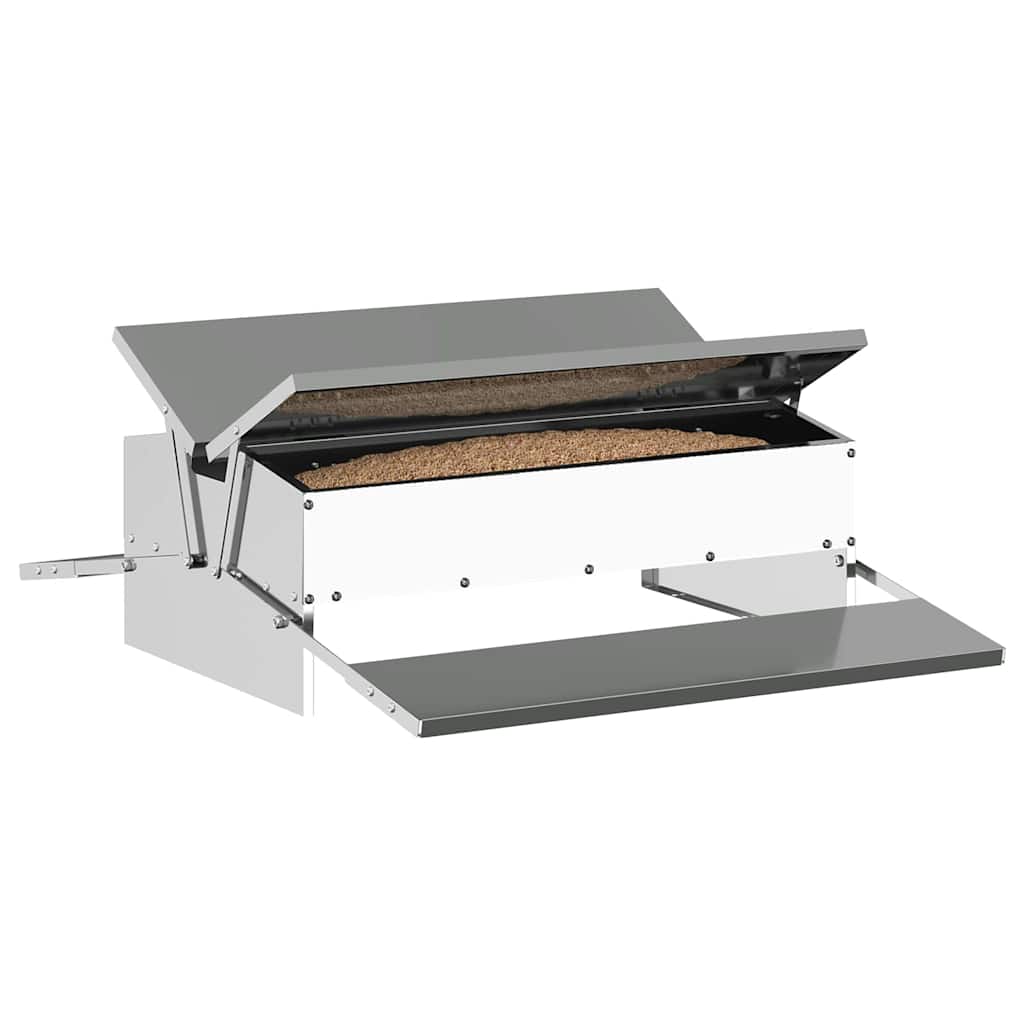 Vidaxl kippen treadle voeder zilver 75 x 53 x 20,5 cm