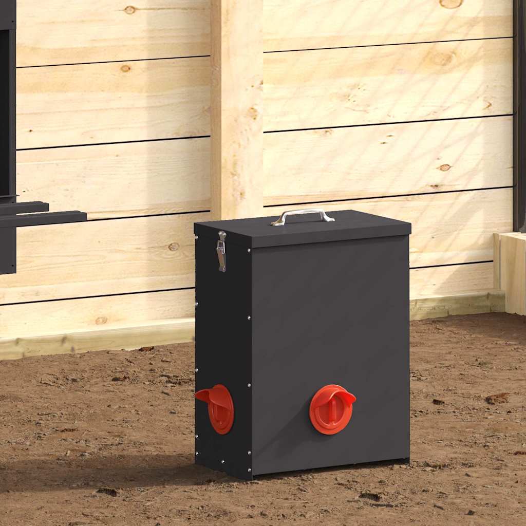 Vidaxl kip voerbak 2 pcs zwart 32,5 x 20,5 x 43 cm koudgewalst staal