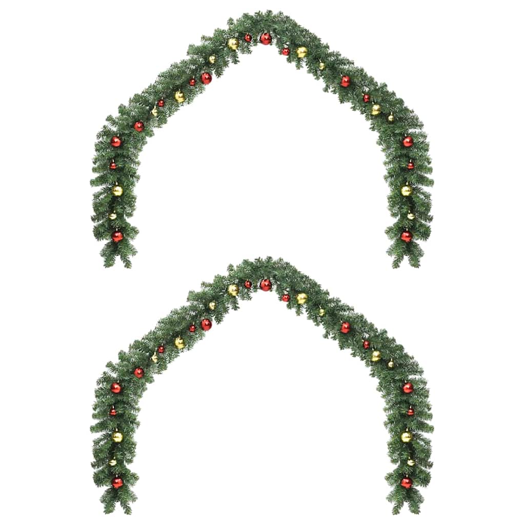 Vidaxl kerstkrans met 600 led 2 pcs groen pvc