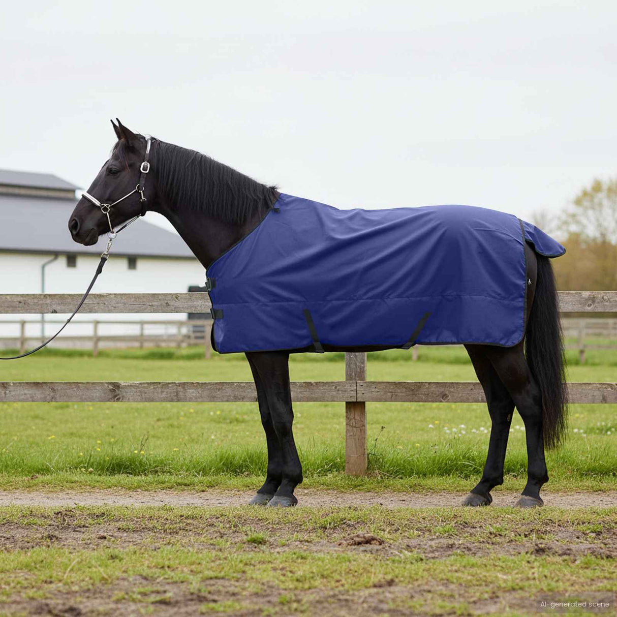 Vidaxl paardendeken donkergroen en zwart 115 cm polyester