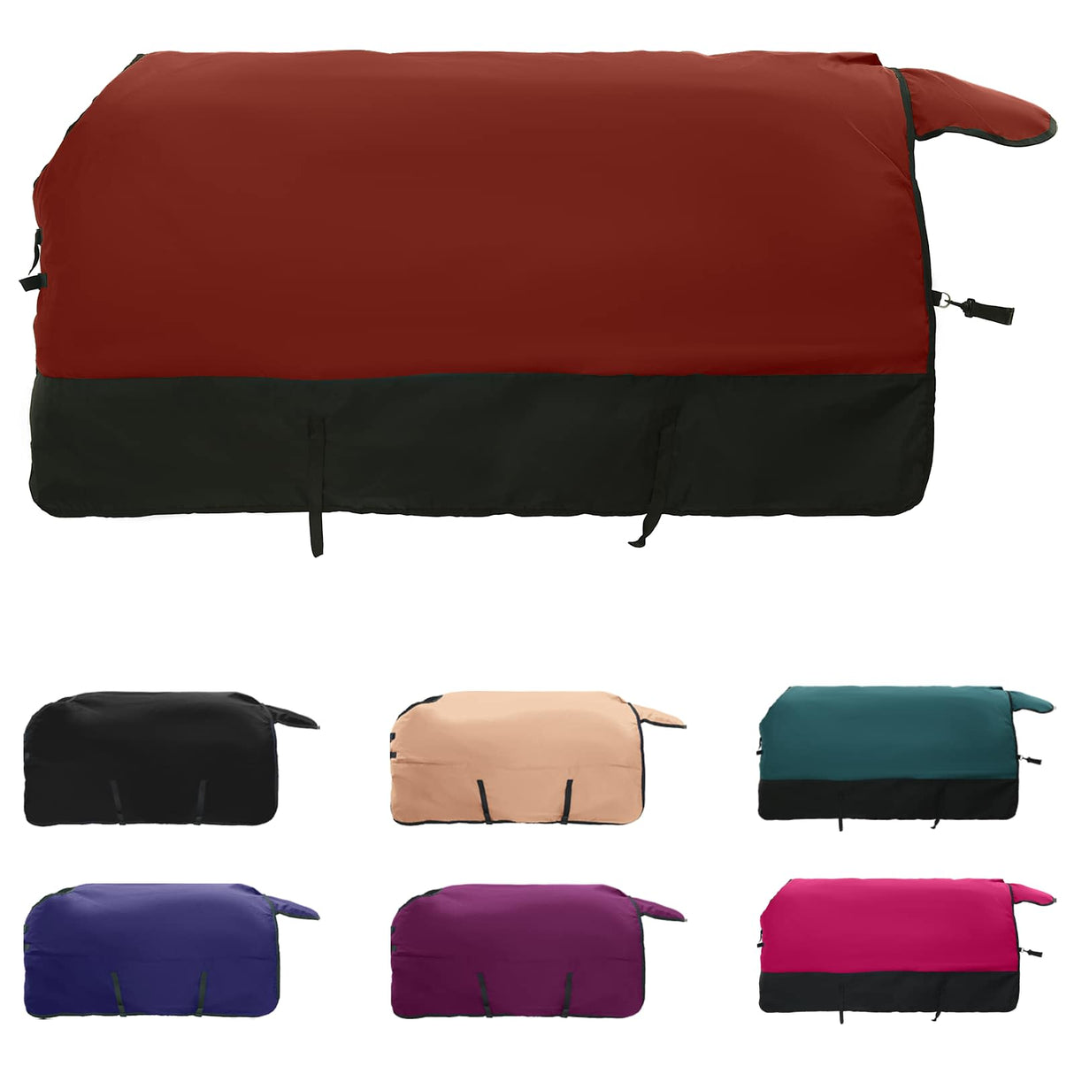 Vidaxl paardendeken donkergroen en zwart 75 cm polyester