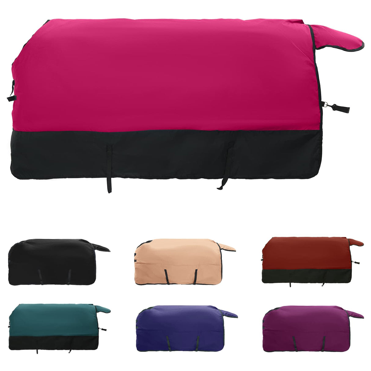 Vidaxl paardendeken roze en zwart 145 cm polyester