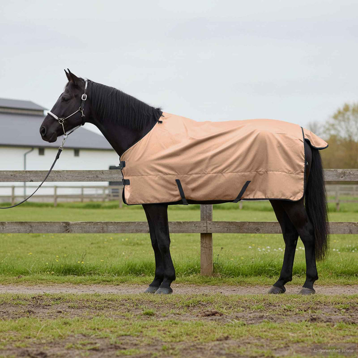 Vidaxl paardendeken cappuccino 105 cm polyester