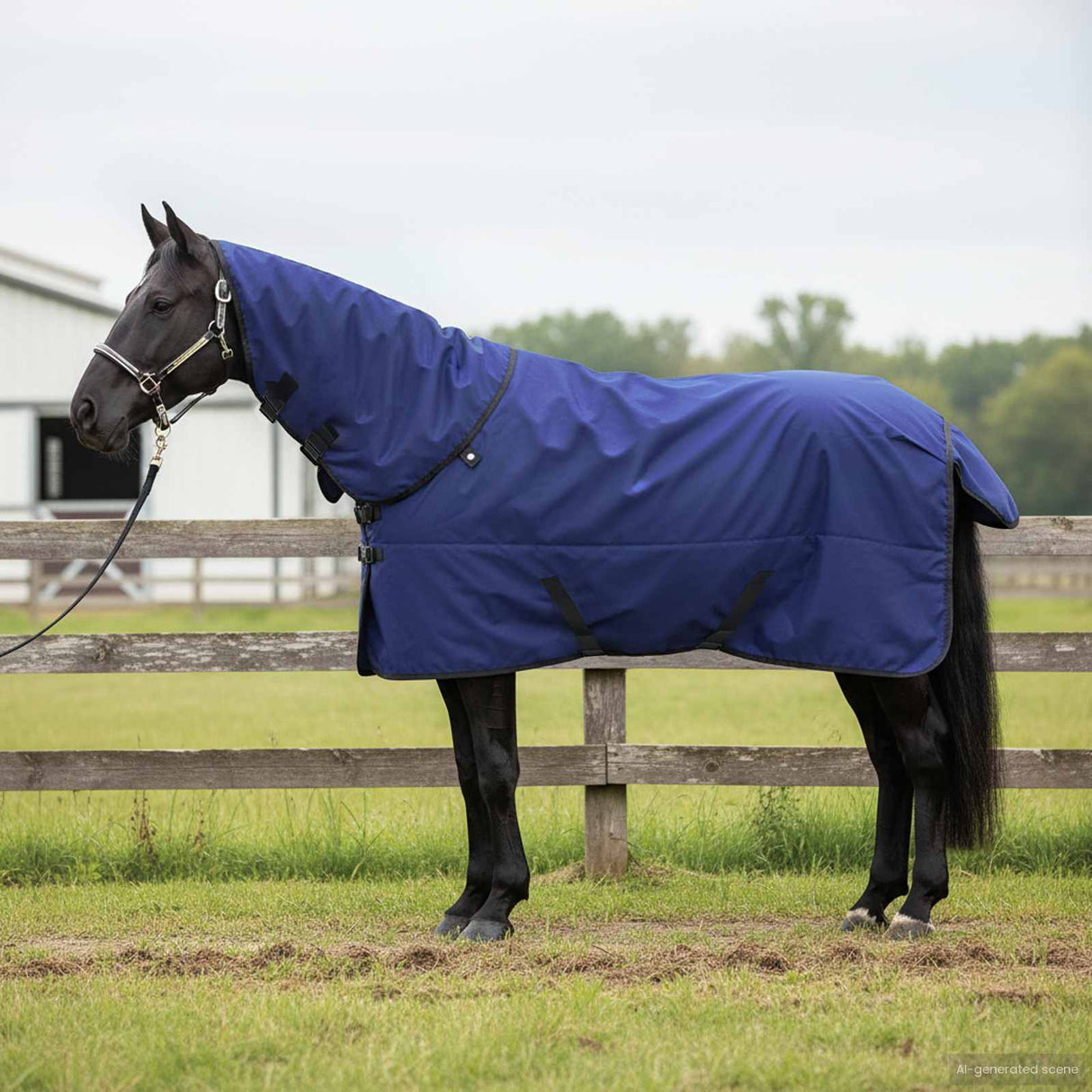 Vidaxl paardendeken donkergroen en zwart 105 cm polyester