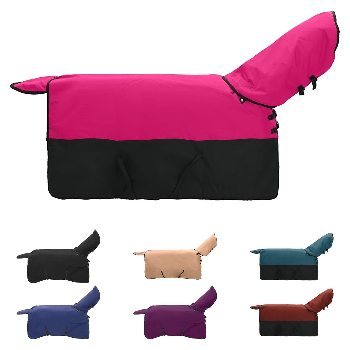 Vidaxl paardendeken roze en zwart 95 cm polyester