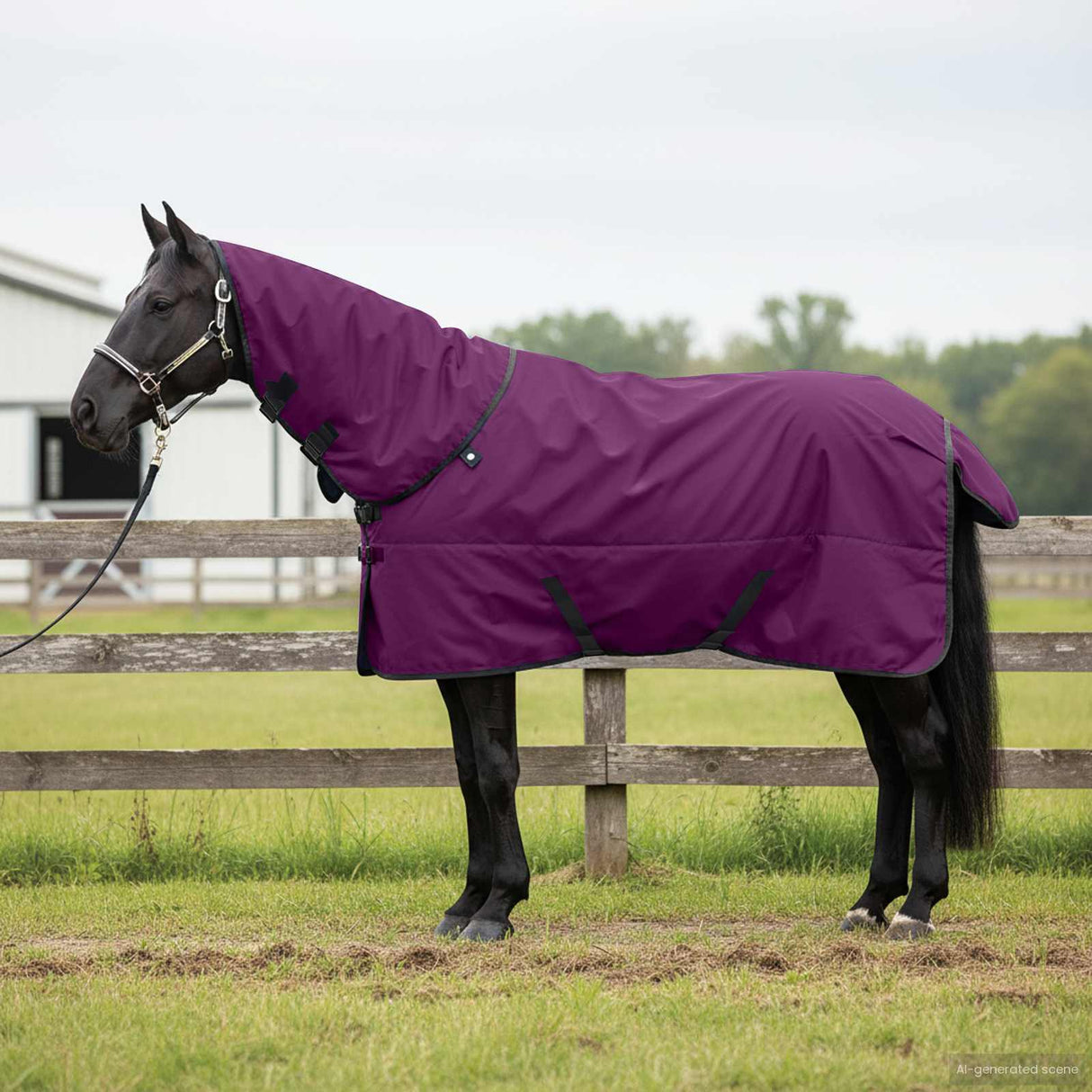 Vidaxl paardendeken donkergroen en zwart 155 cm polyester