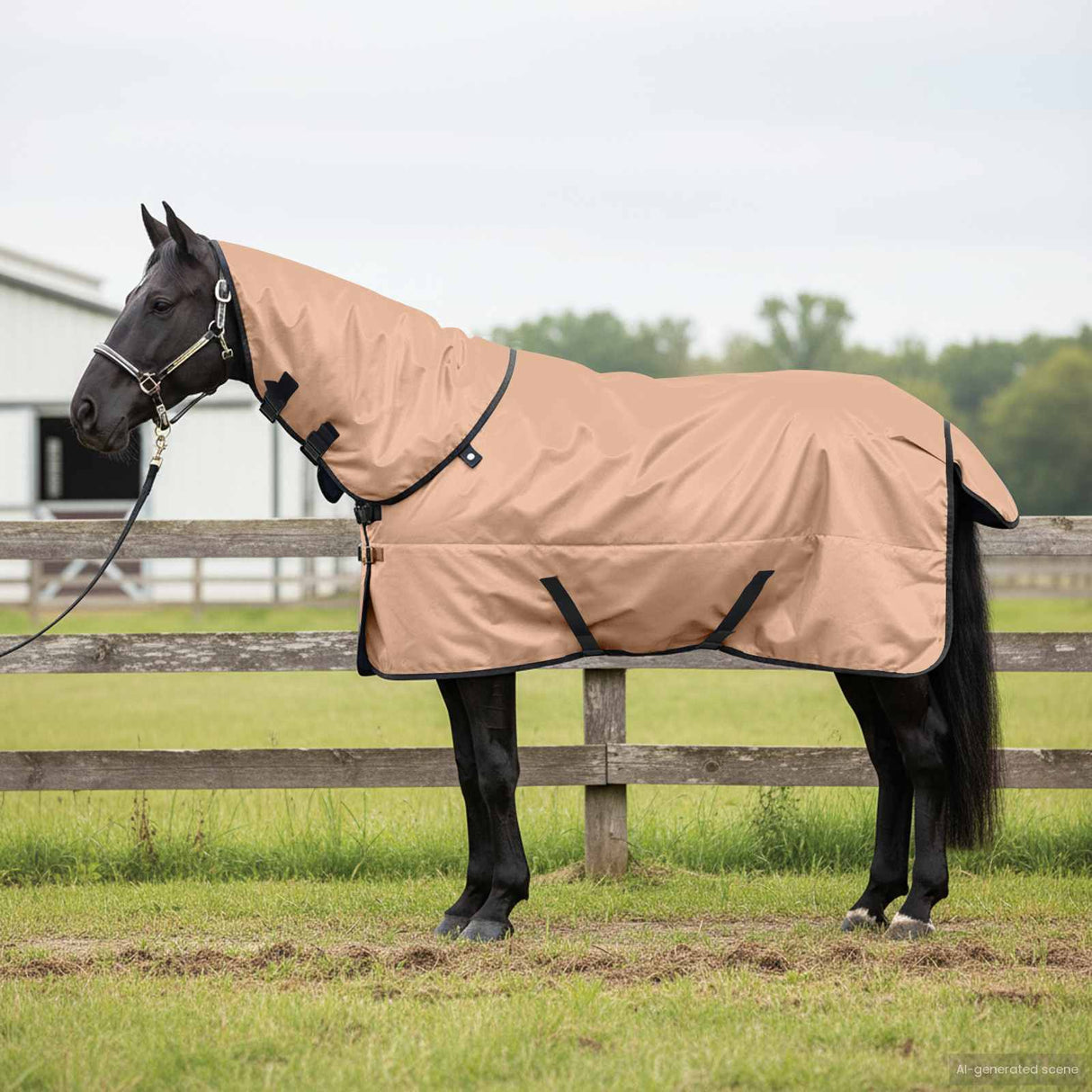 Vidaxl paardendeken cappuccino 85 cm polyester