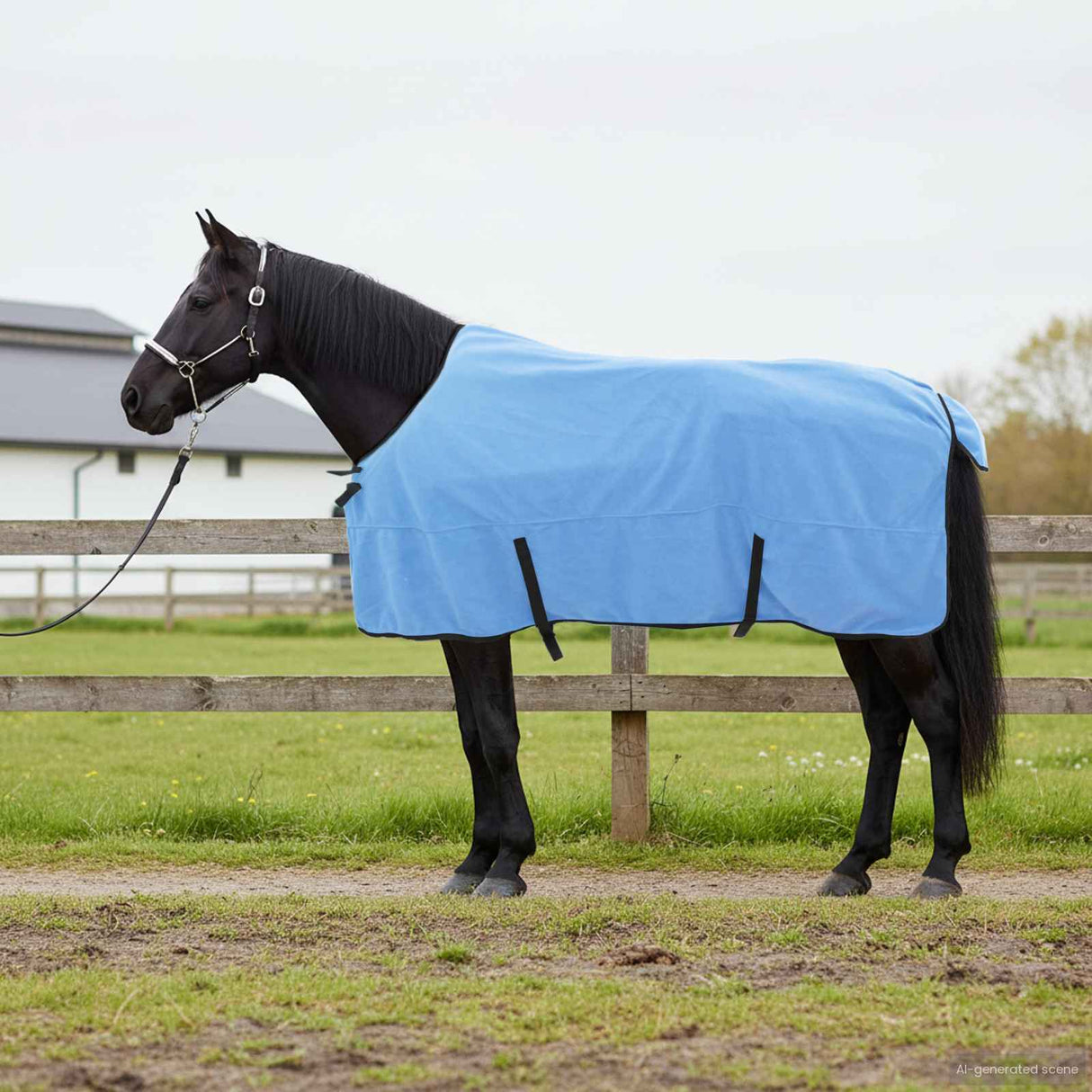 Vidaxl paardendeken volledige aqua polyester