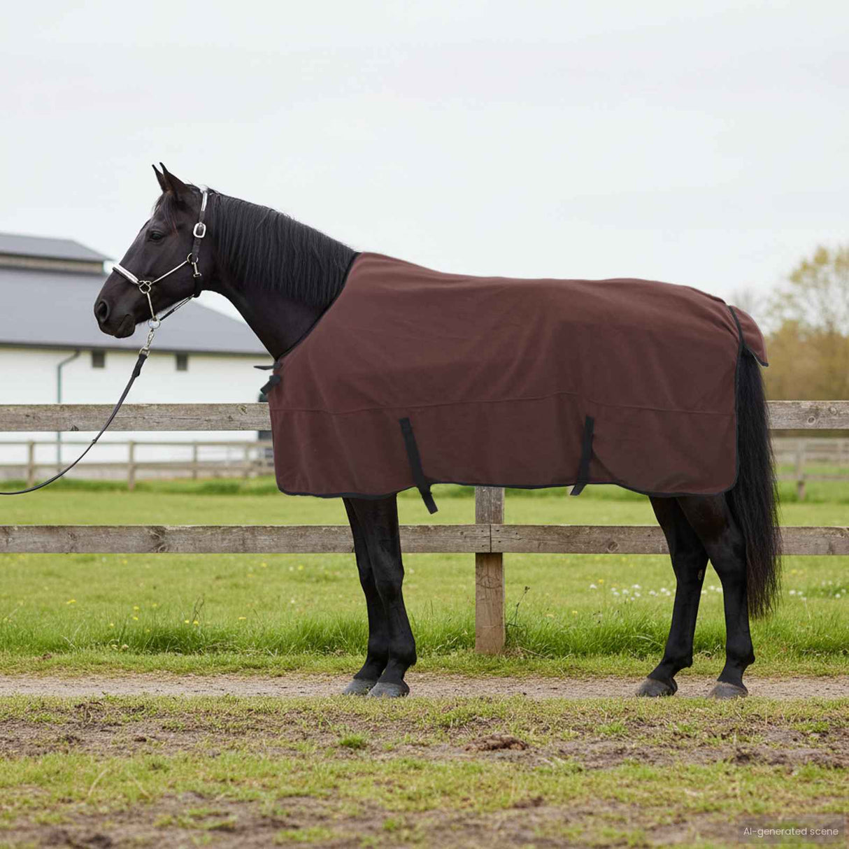 Vidaxl paardendeken volledig donkerbruin polyester