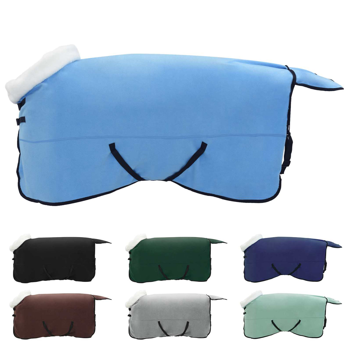 Vidaxl paardendeken volledige aqua 135 cm polar fleece