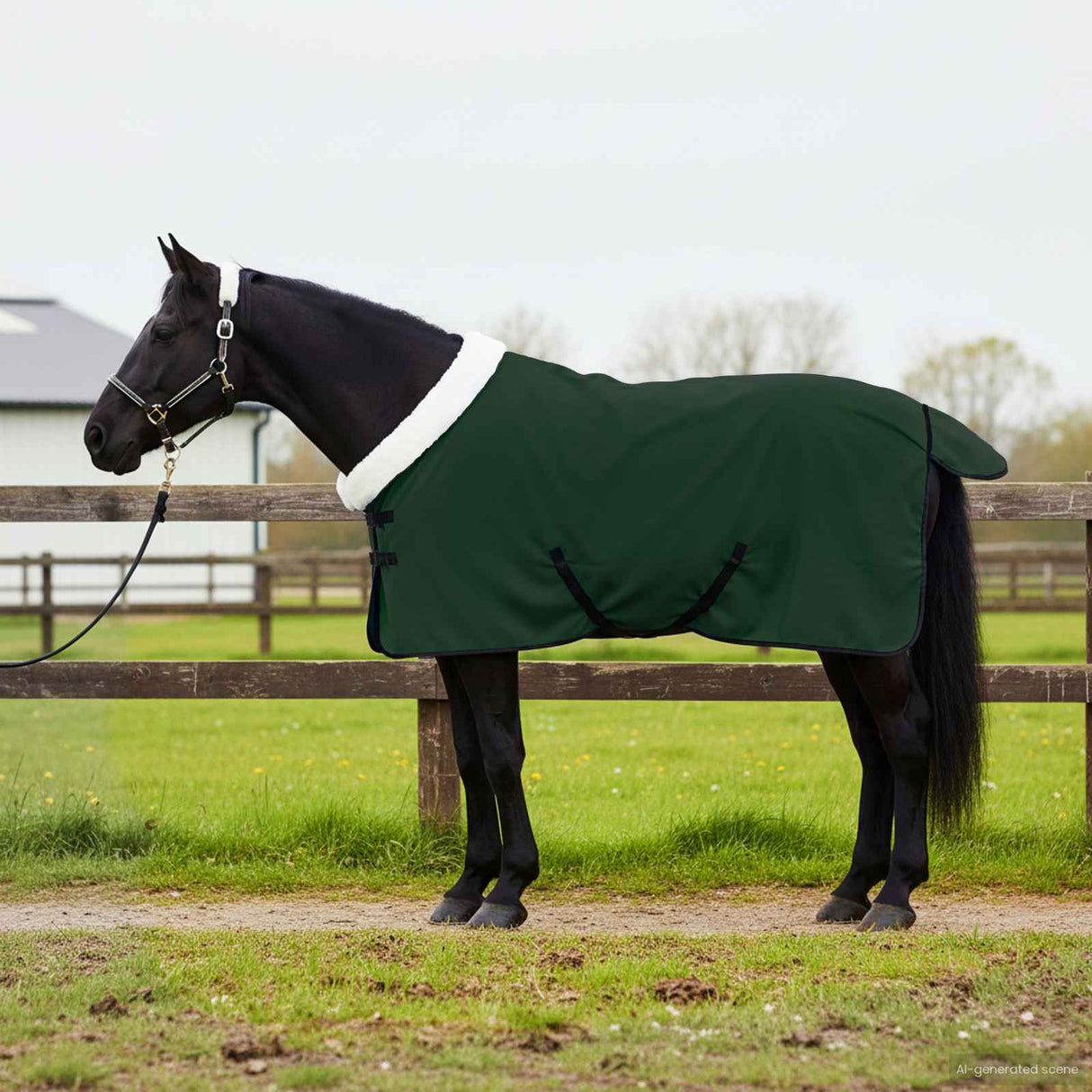 Vidaxl paardendeken volledig donkergroen 105 cm polar fleece