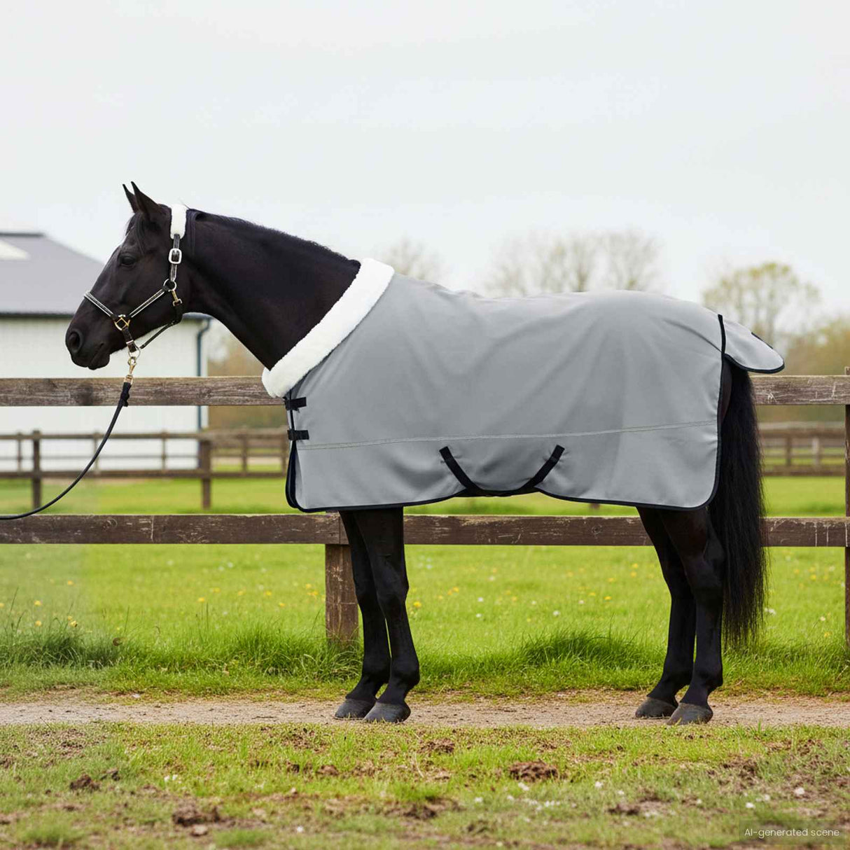 Vidaxl paardendeken volledig donkergroen 135 cm polar fleece