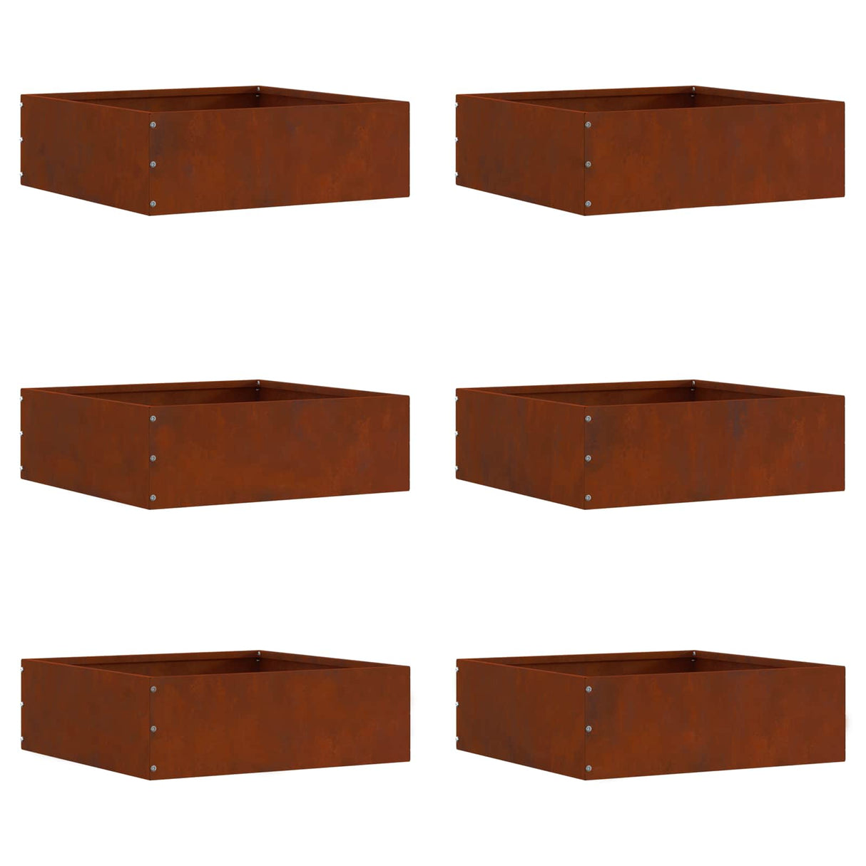 Vidaxl tuinrand 6 pcs roestig 40 x 40 x 13 cm cortenstaal