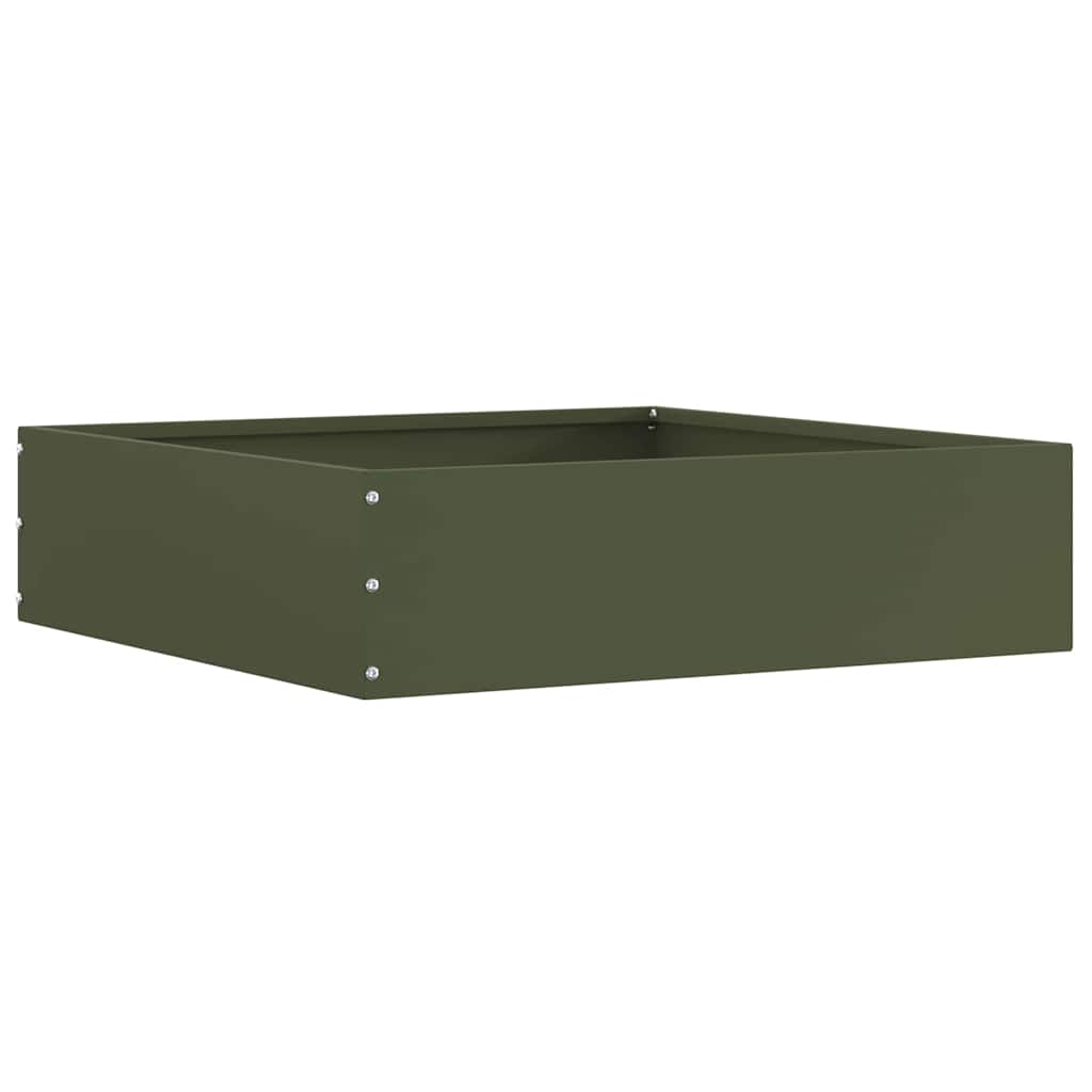 Vidaxl tuinrand 6 pcs olijf groen 50 x 50 x 13 cm staal