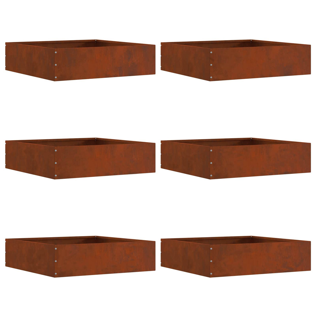Vidaxl tuinrand 6 pcs roestig 50 x 50 x 13 cm cortenstaal