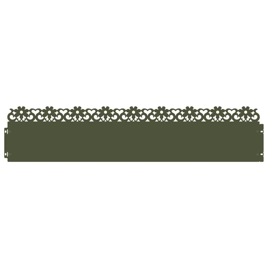 Vidaxl gazonranden 10 pcs olijf groen 103 x 0,05 x 22 cm staal