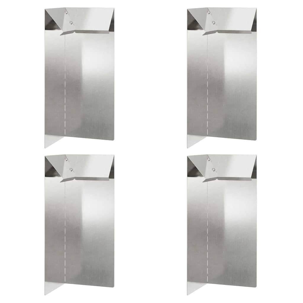 Vidaxl slakkenhekje 4 pcs zilver 10 x 10 x 25 cm roestvrij staal