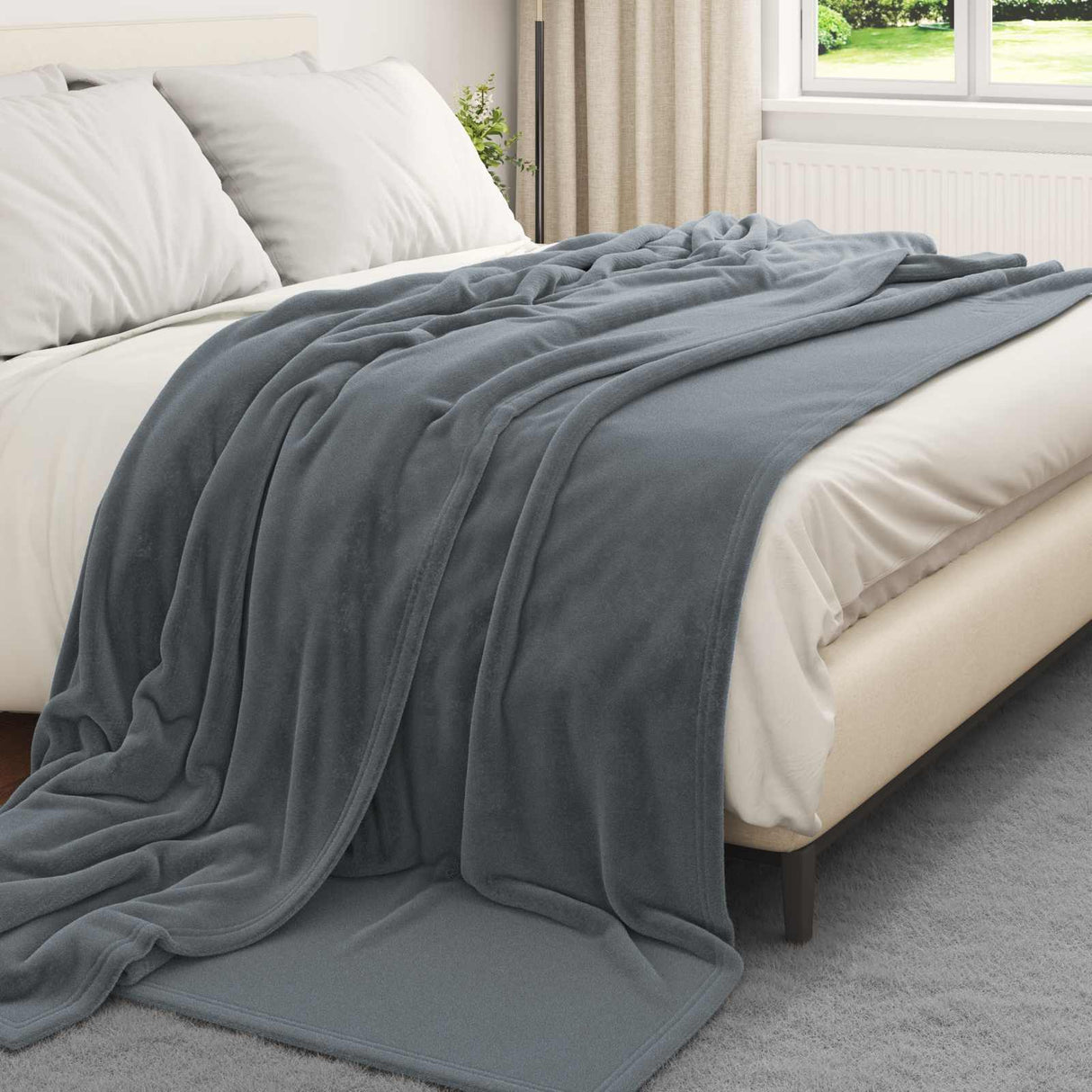 Vidaxl kleden 6 pcs donkergrijs 240 x 270 cm fleece