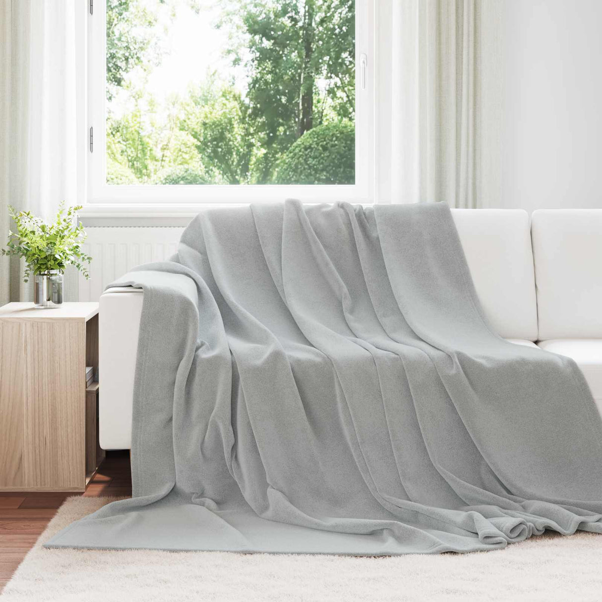 Vidaxl kleden 6 pcs grijs 240 x 270 cm fleece