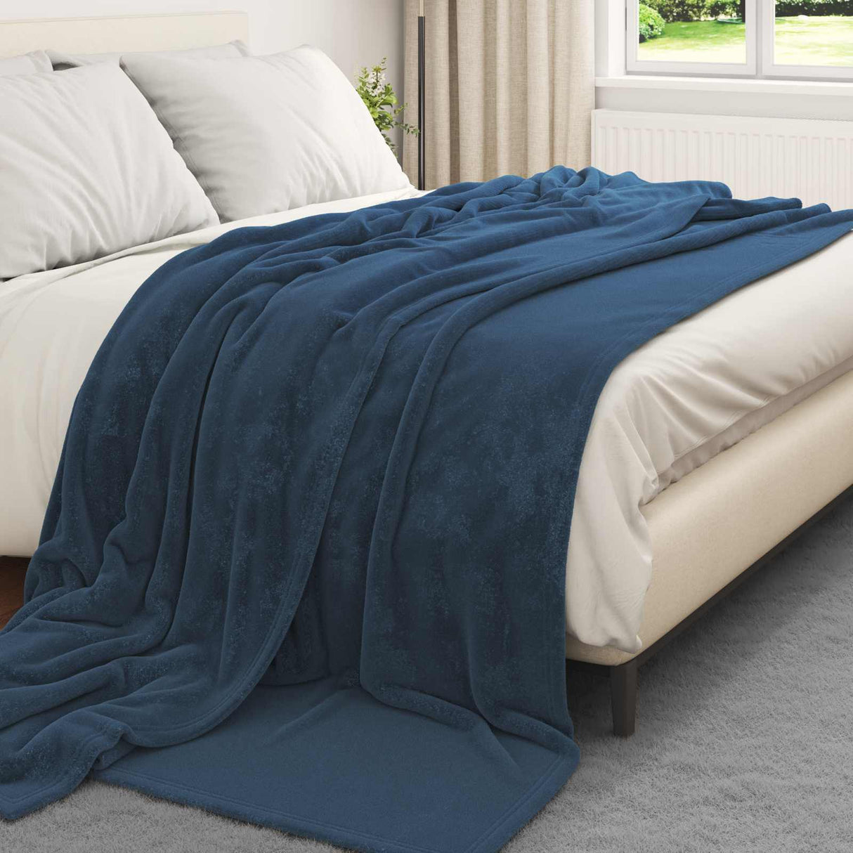 Vidaxl kleden 6 pcs marineblauw 220 x 240 cm fleece