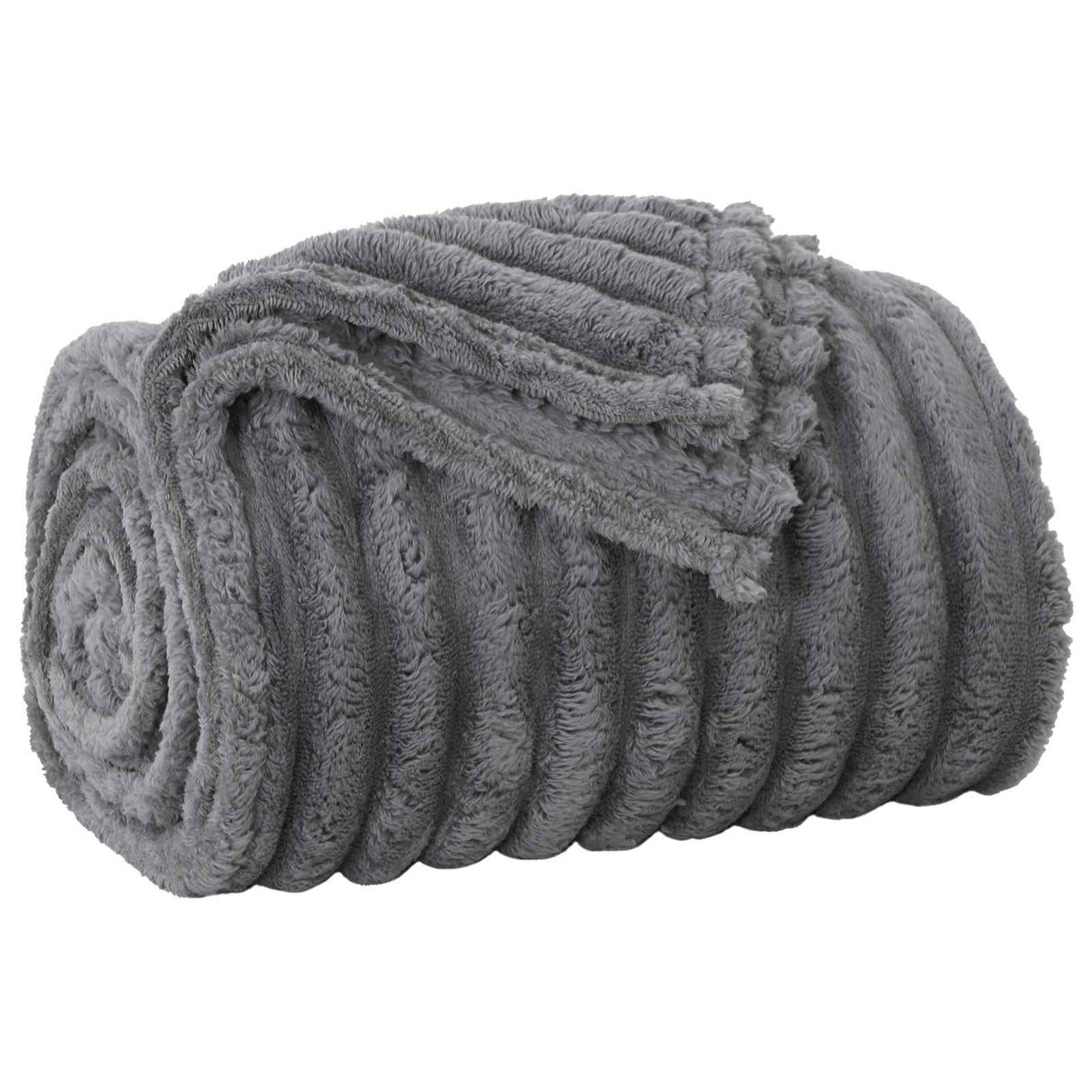 Vidaxl gooi deken donkergrijs 270 x 240 cm fleece
