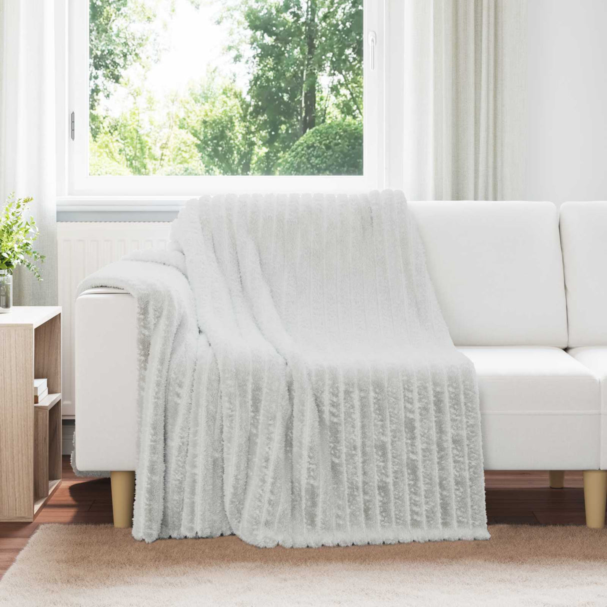 Vidaxl gooi deken grijs 200 x 150 cm fleece