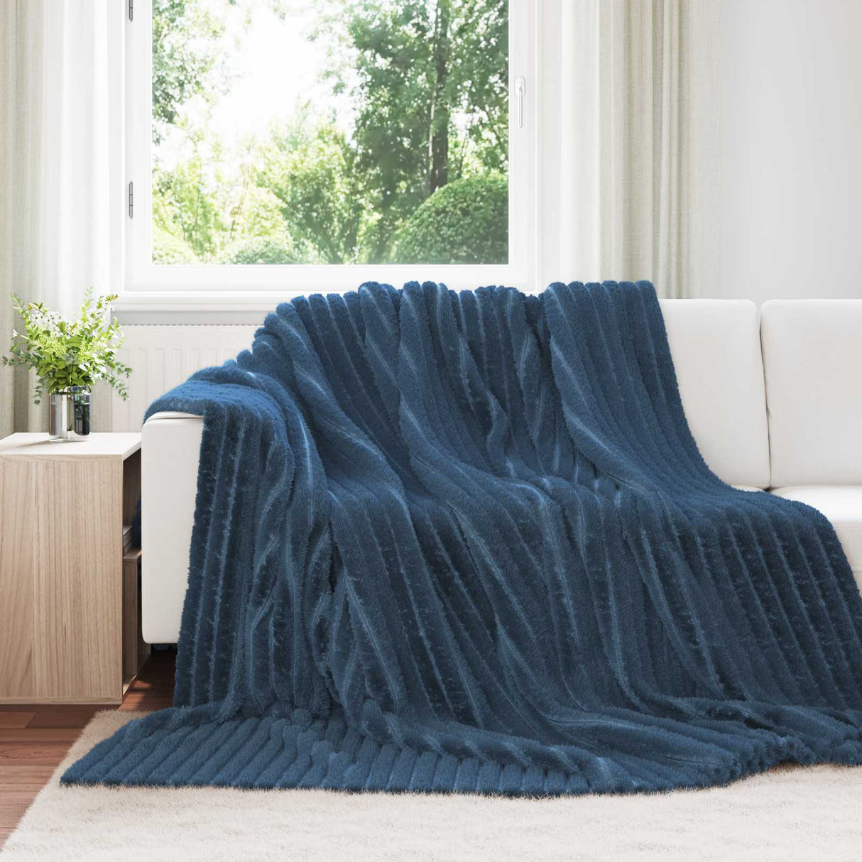 Vidaxl kleden 6 pcs marineblauw 240 x 220 cm fleece