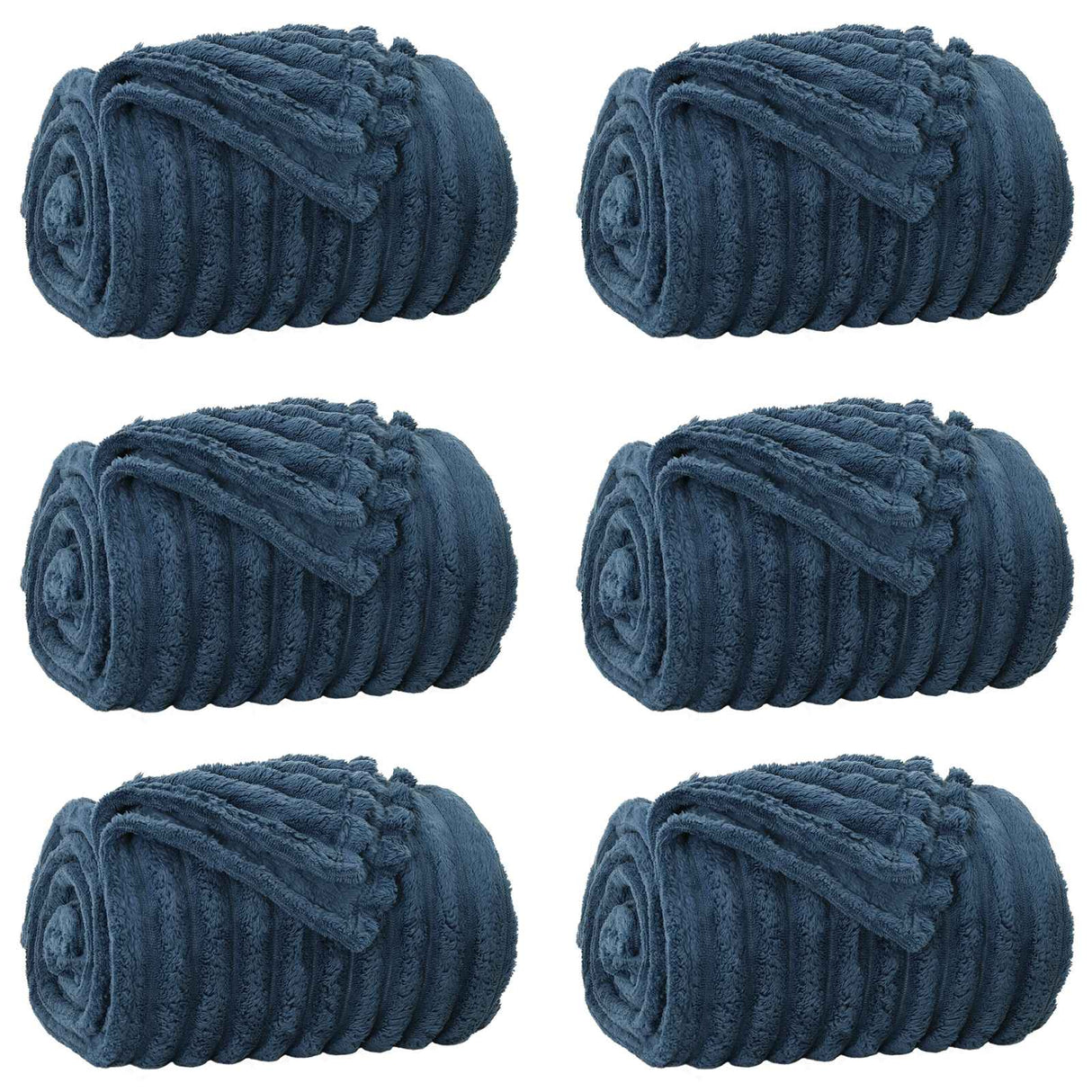 Vidaxl kleden 6 pcs marineblauw 240 x 220 cm fleece