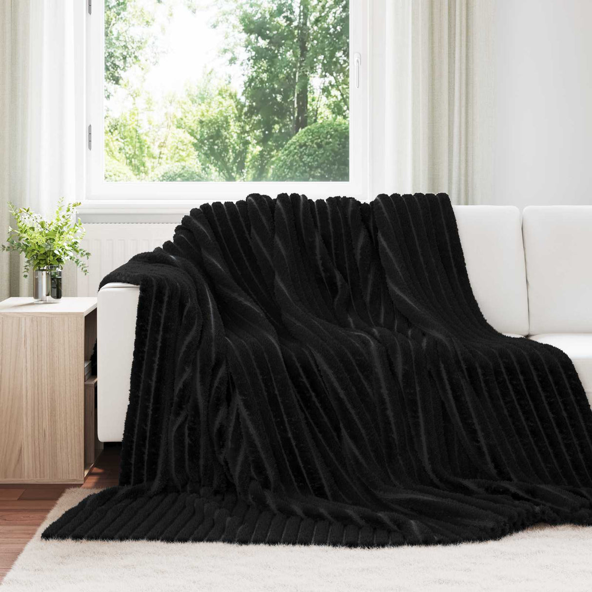 Vidaxl kleden 6 pcs zwart 240 x 220 cm fleece