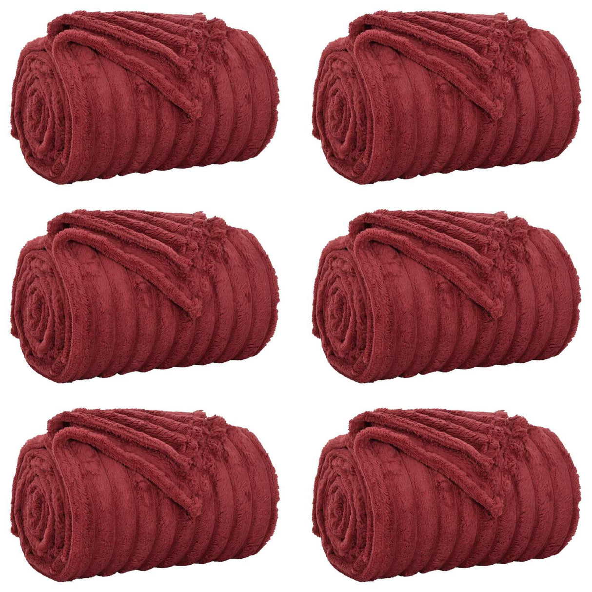Vidaxl kleden 6 pcs bordeaux rood 200 x 150 cm fleece