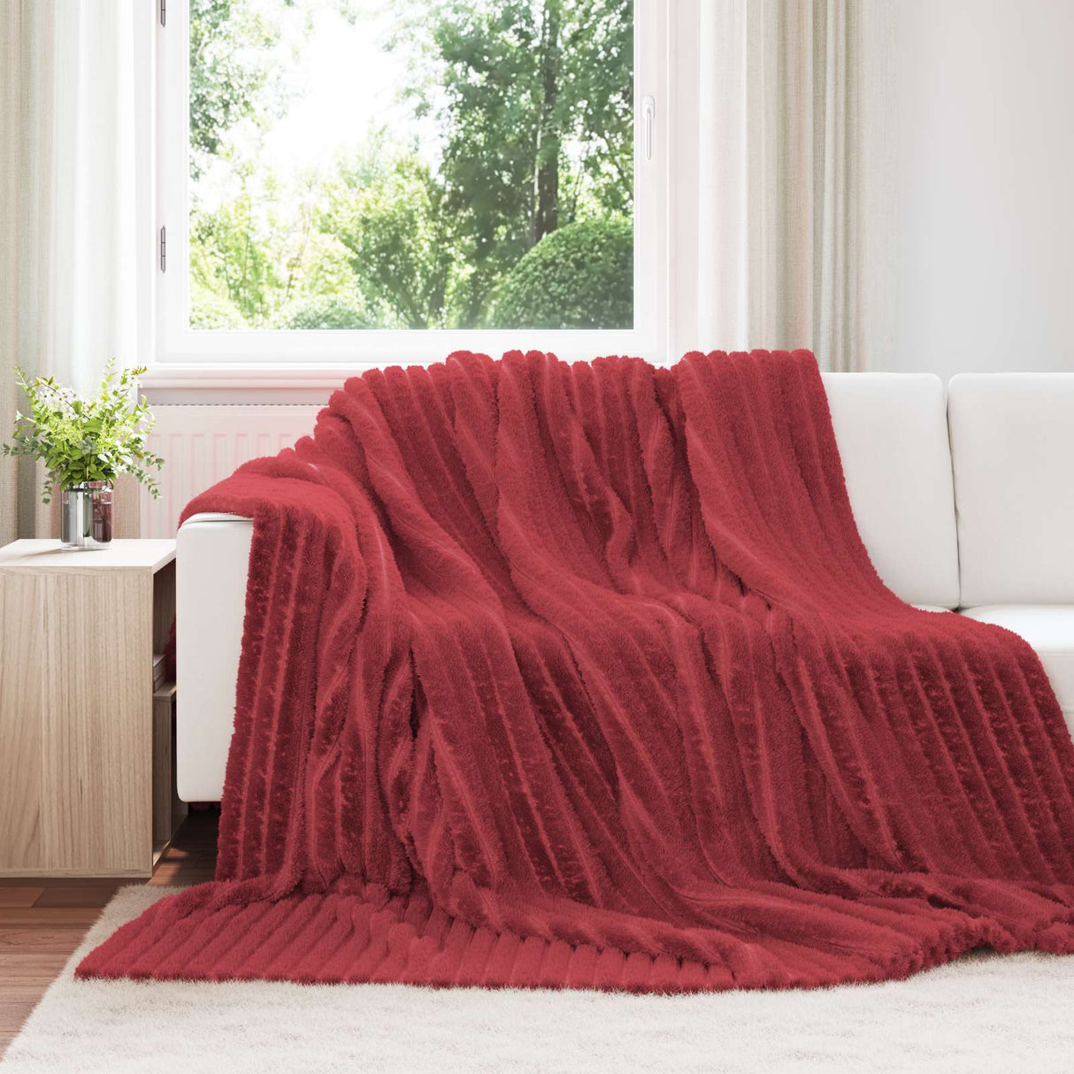 Vidaxl kleden 6 pcs bordeaux rood 270 x 240 cm fleece