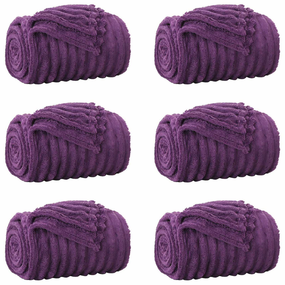 Vidaxl kleden 6 pcs paars 200 x 150 cm fleece