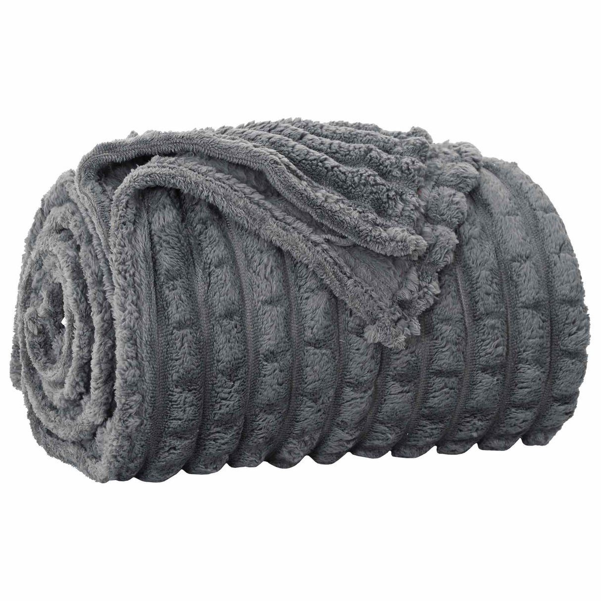 Vidaxl gooi deken donkergrijs 270 x 240 cm fleece