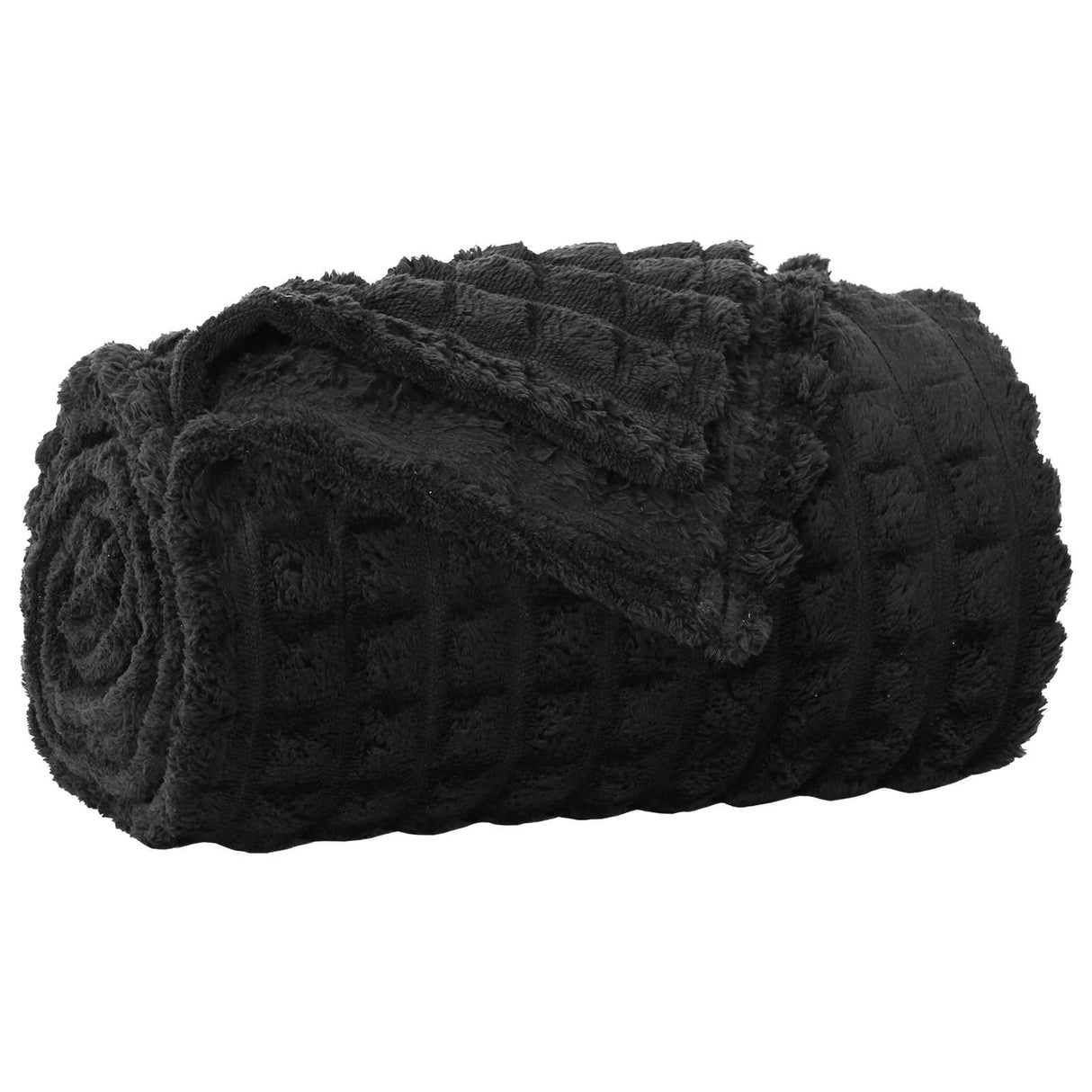 Vidaxl gooi deken zwart 270 x 240 cm fleece