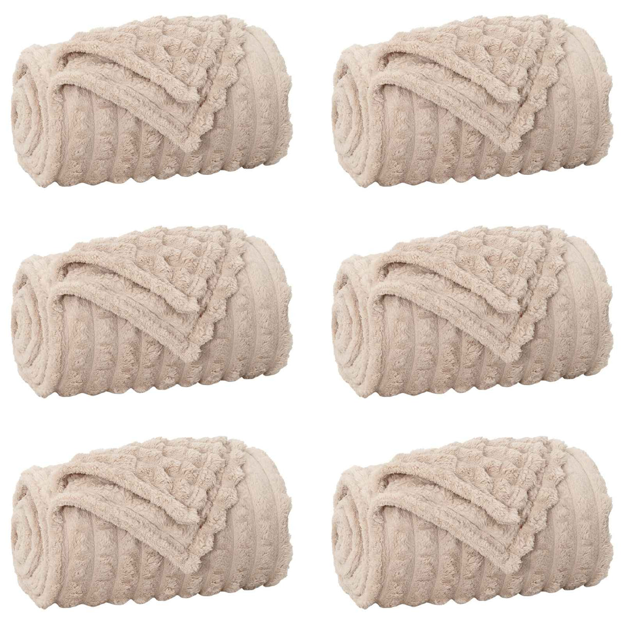 Vidaxl kleden 6 pcs beige 240 x 220 cm fleece