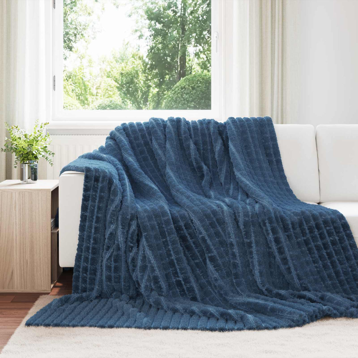 Vidaxl kleden 6 pcs marineblauw 240 x 220 cm fleece