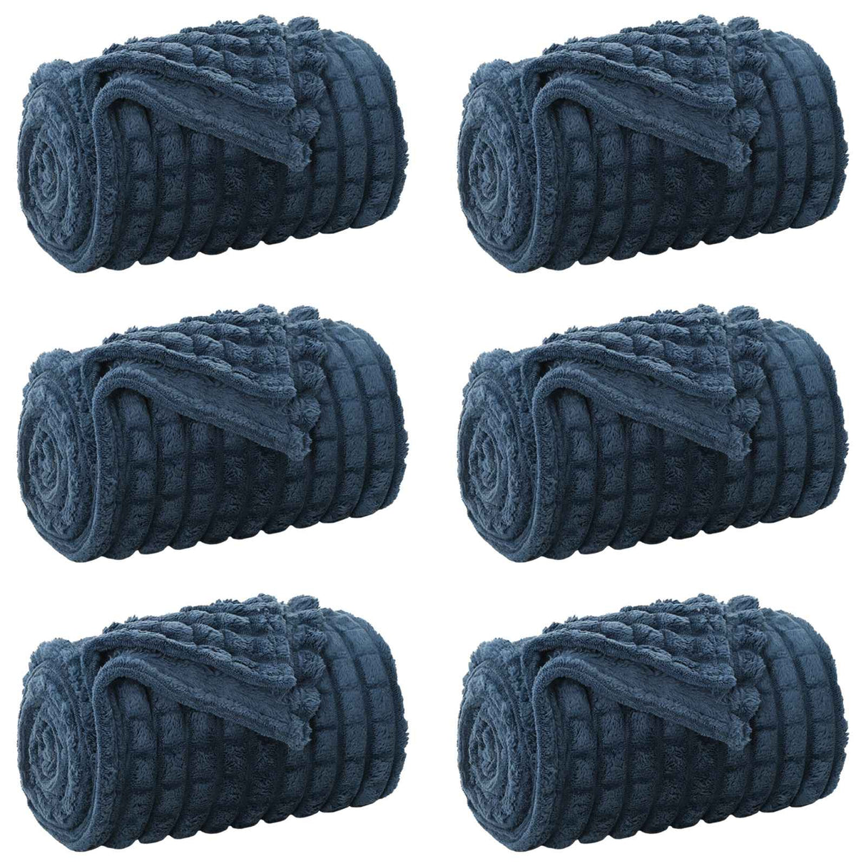 Vidaxl kleden 6 pcs marineblauw 240 x 220 cm fleece