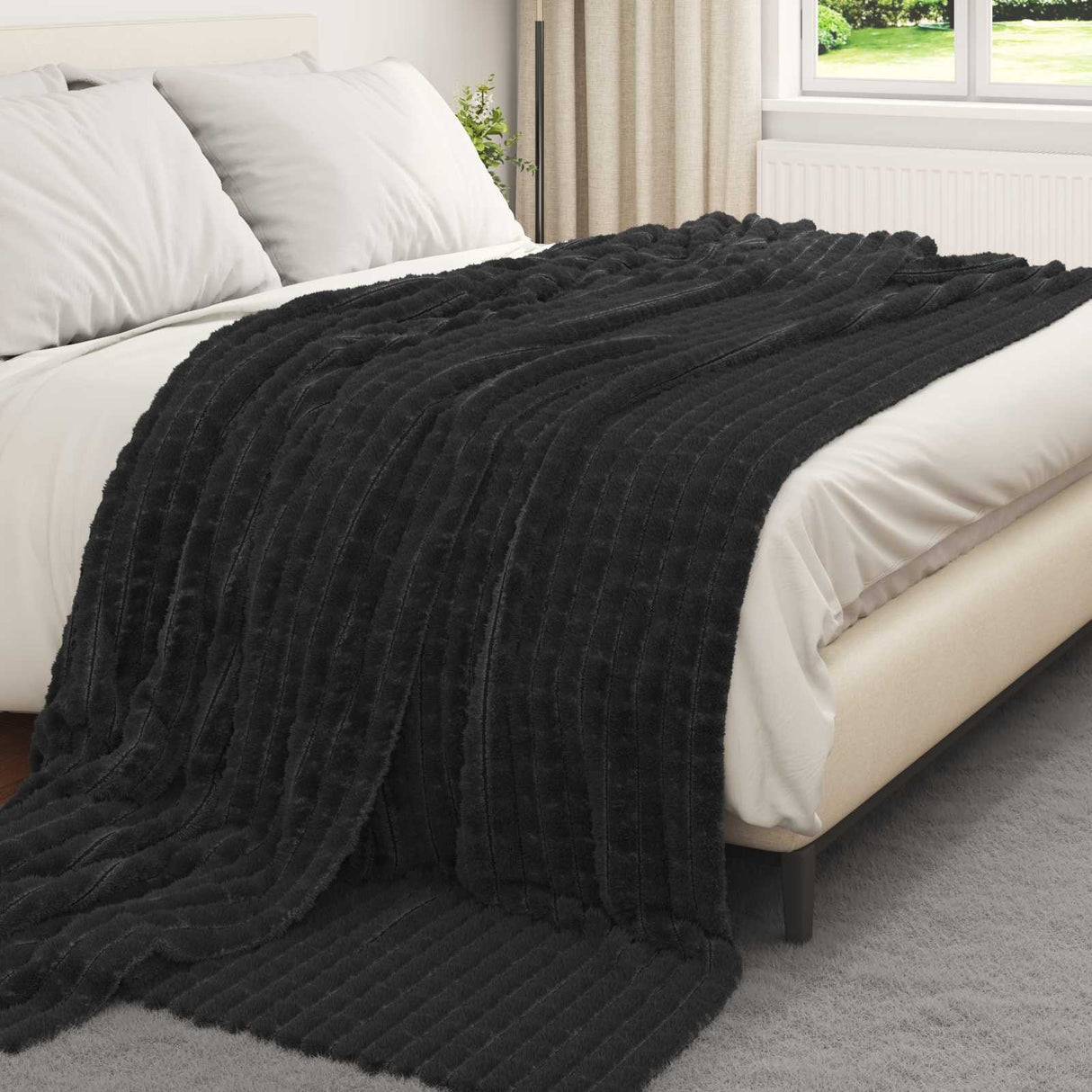 Vidaxl kleden 6 pcs zwart 270 x 240 cm fleece