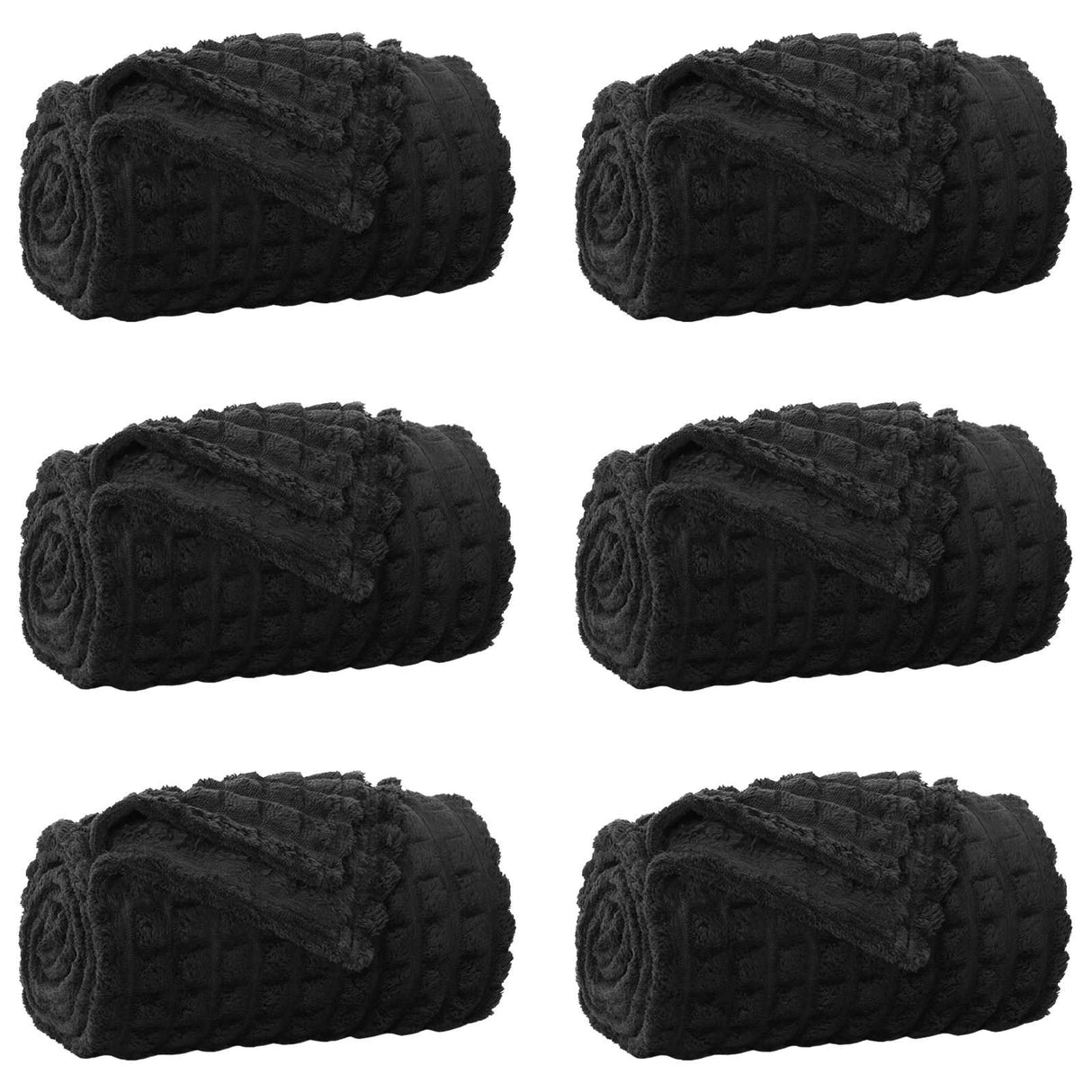 Vidaxl kleden 6 pcs zwart 270 x 240 cm fleece
