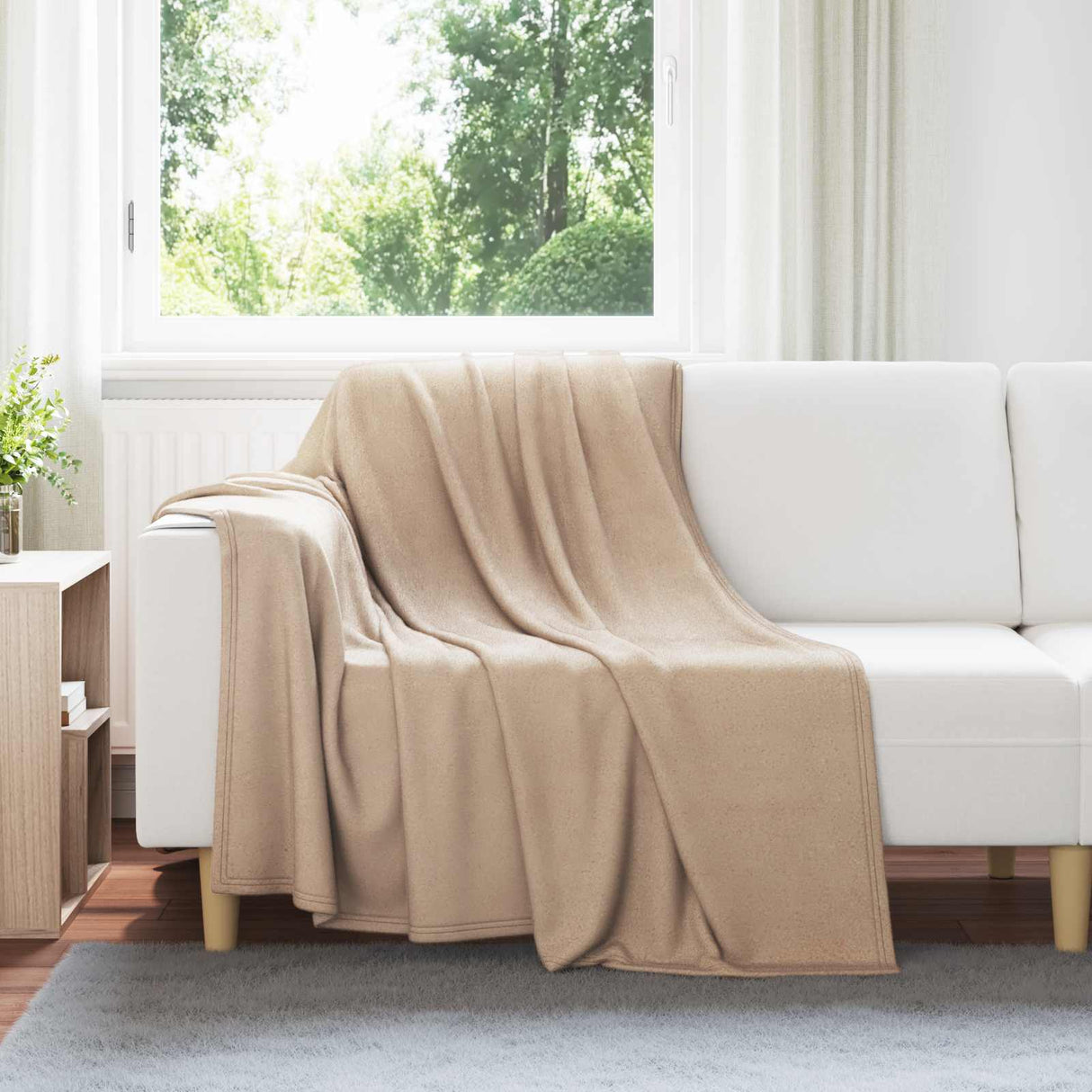 Vidaxl gooi deken kameel 200 x 150 cm fleece