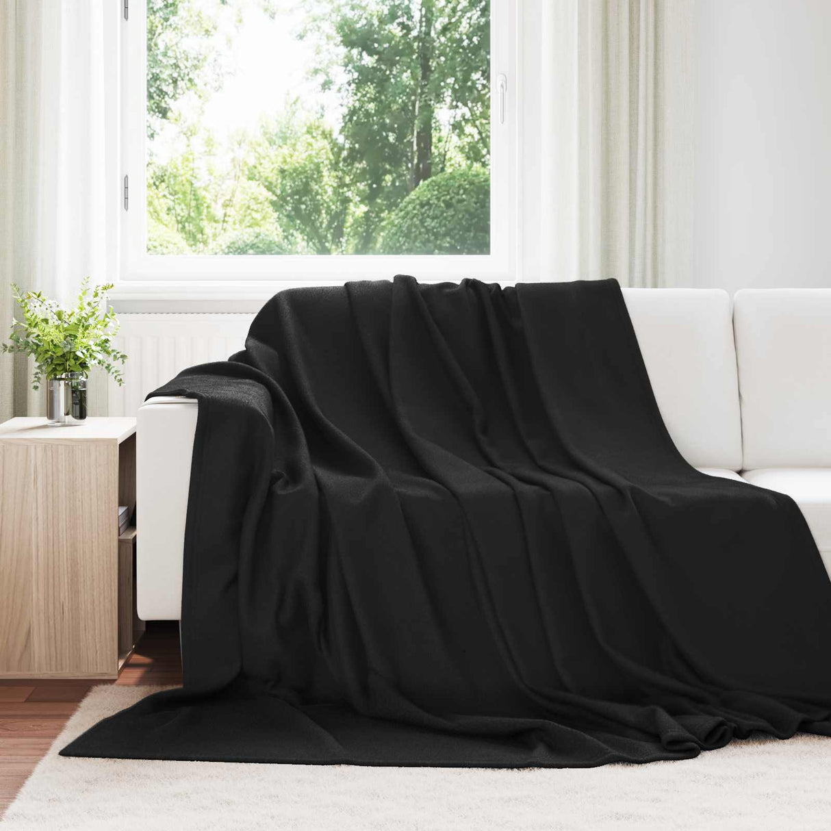 Vidaxl kleden 6 pcs zwart 240 x 220 cm fleece