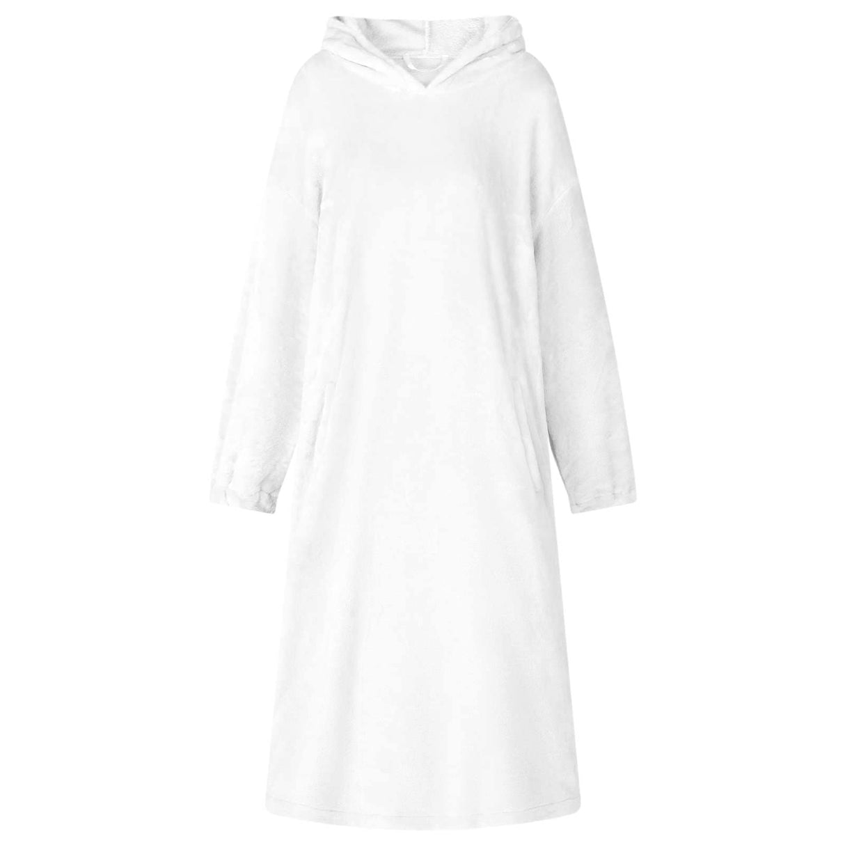 Vidaxl deken hoodie wit l flanel