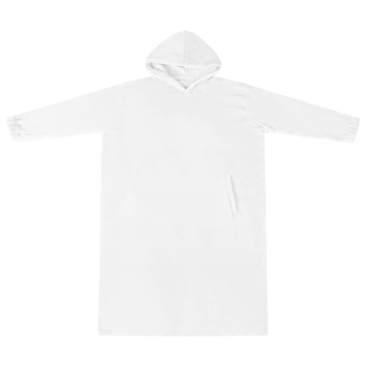 Vidaxl deken hoodie wit l flanel