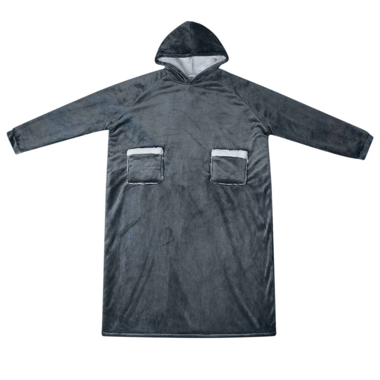Vidaxl deken hoodie marineblauw l fleece en flanel