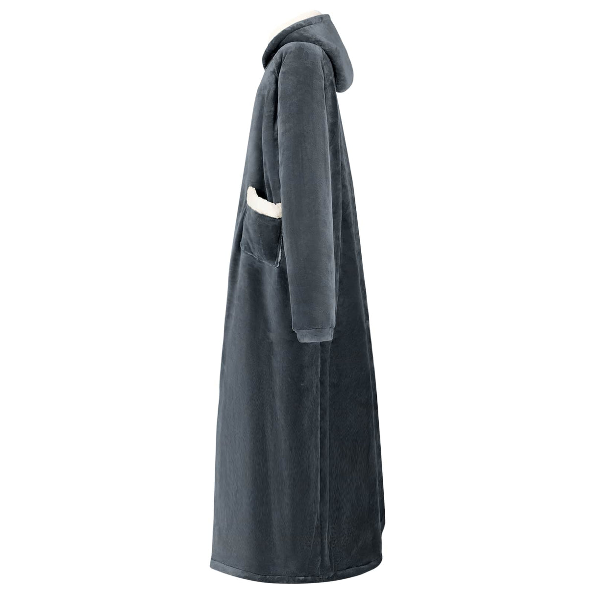 Vidaxl deken hoodie marineblauw l fleece en flanel