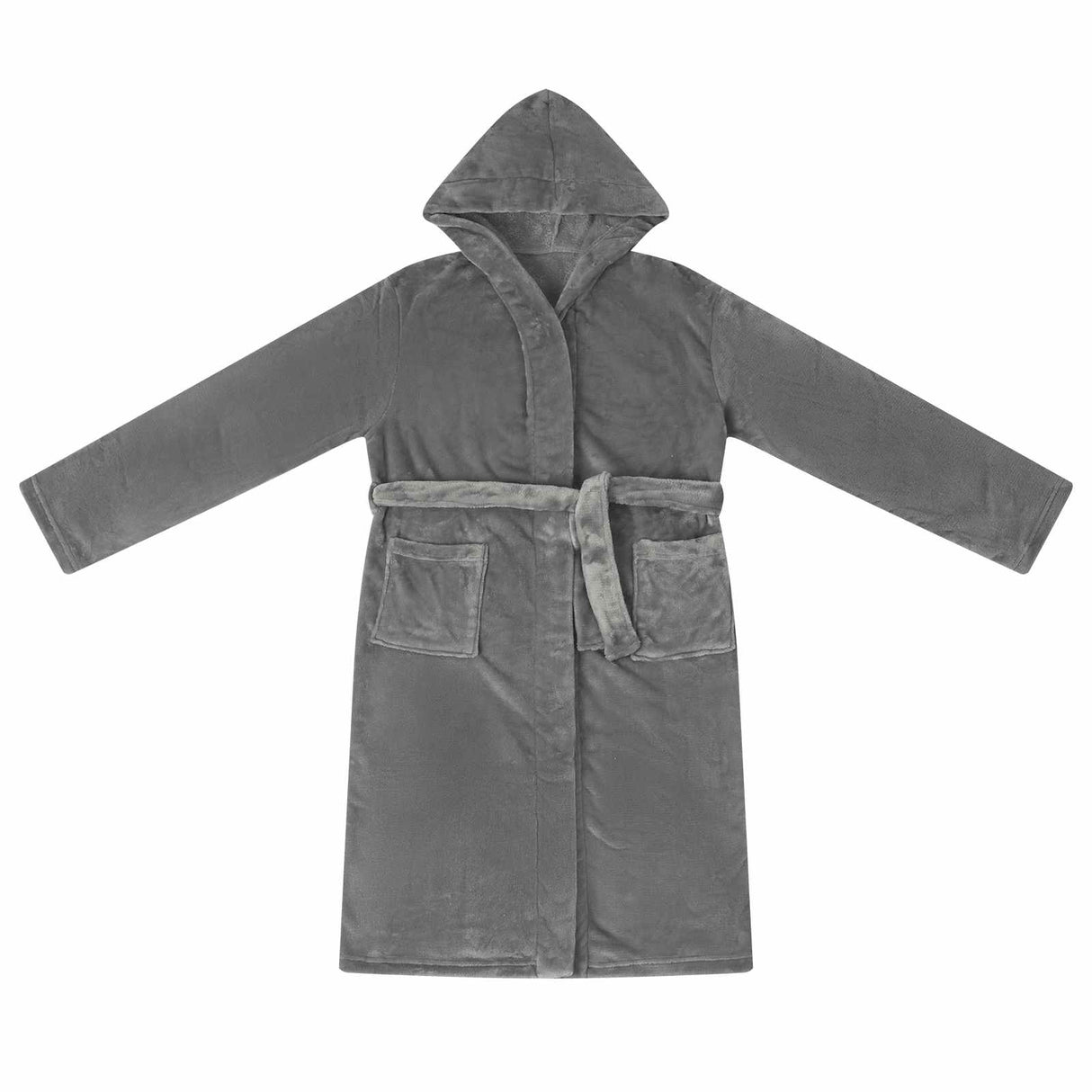 Vidaxl badjas hoodie donkergrijs s flanel