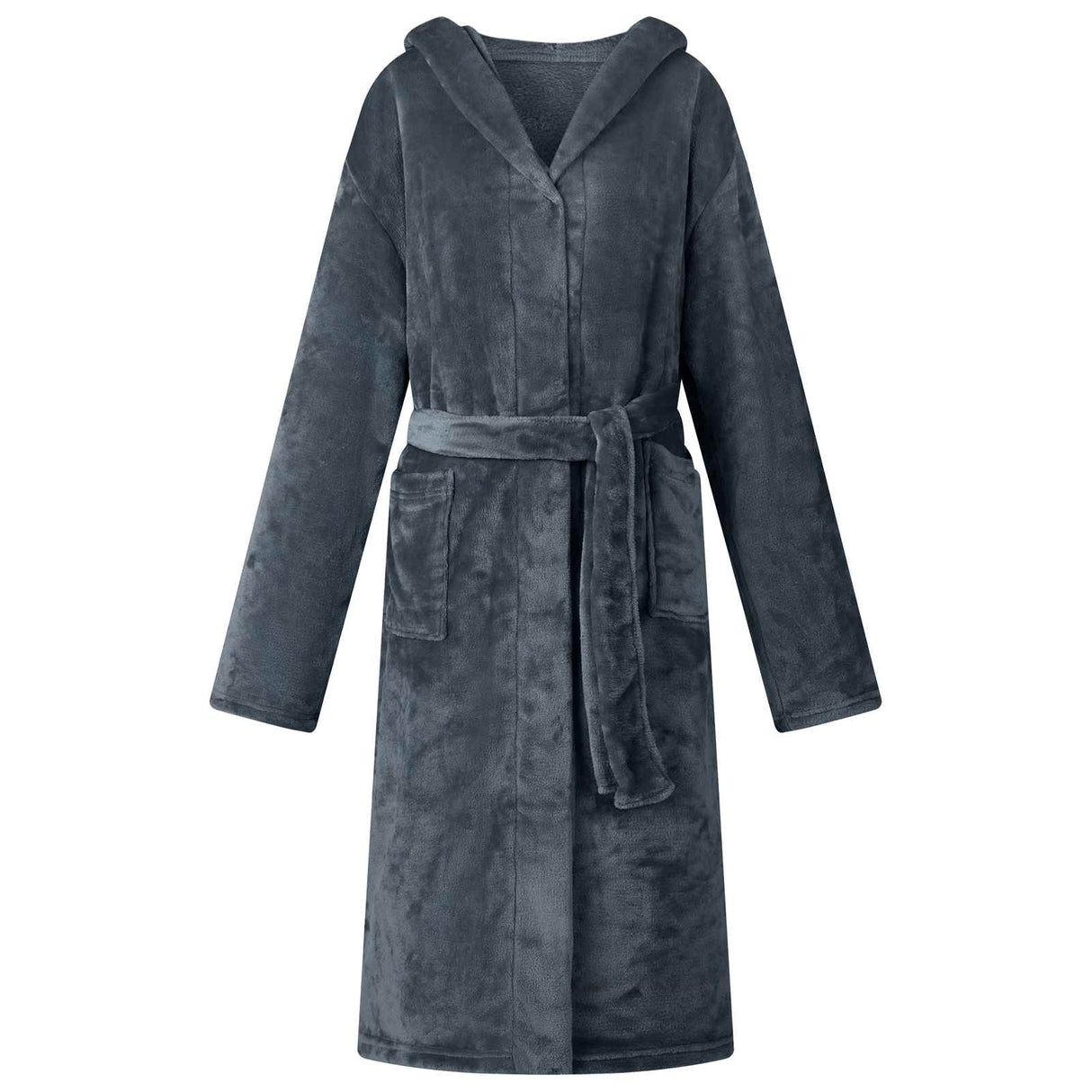 Vidaxl badjas hoodie marineblauw m flanel
