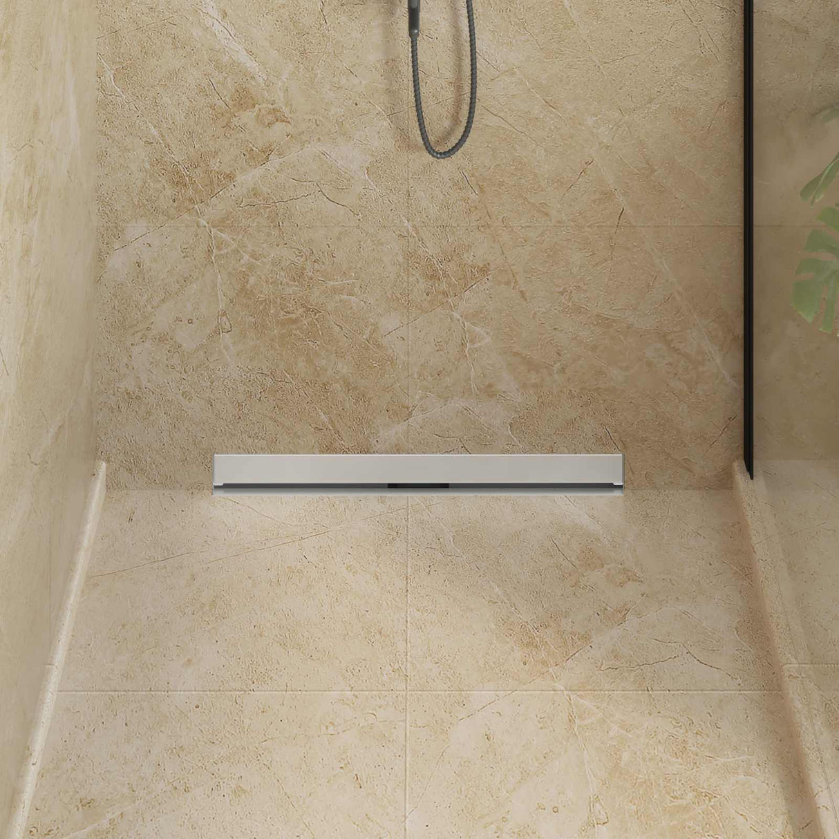 Vidaxl wandgemonteerde douche afvoer zilver 70 cm roestvrij staal 304