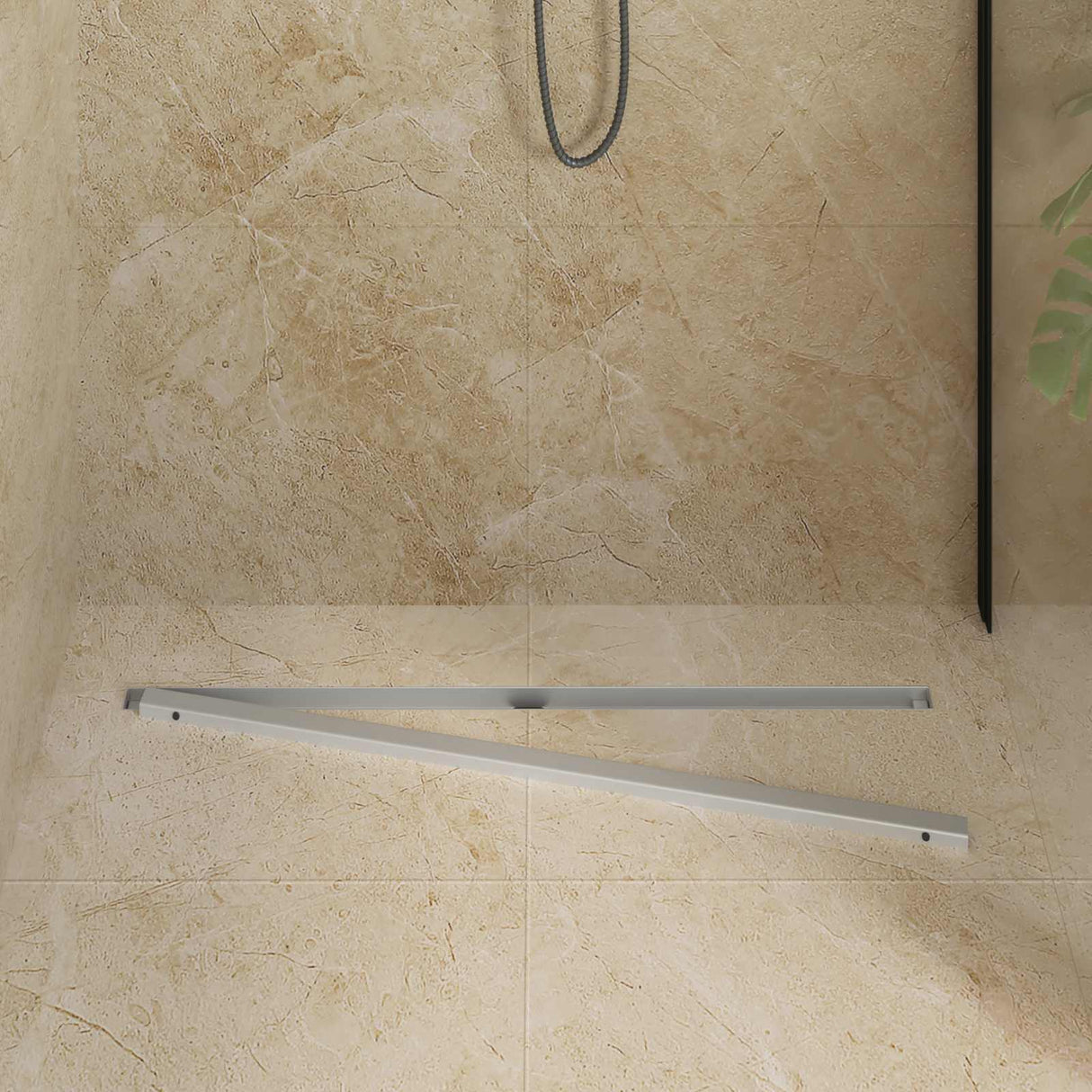 Vidaxl 360° doucheafvoer met slank model zilver 90 cm