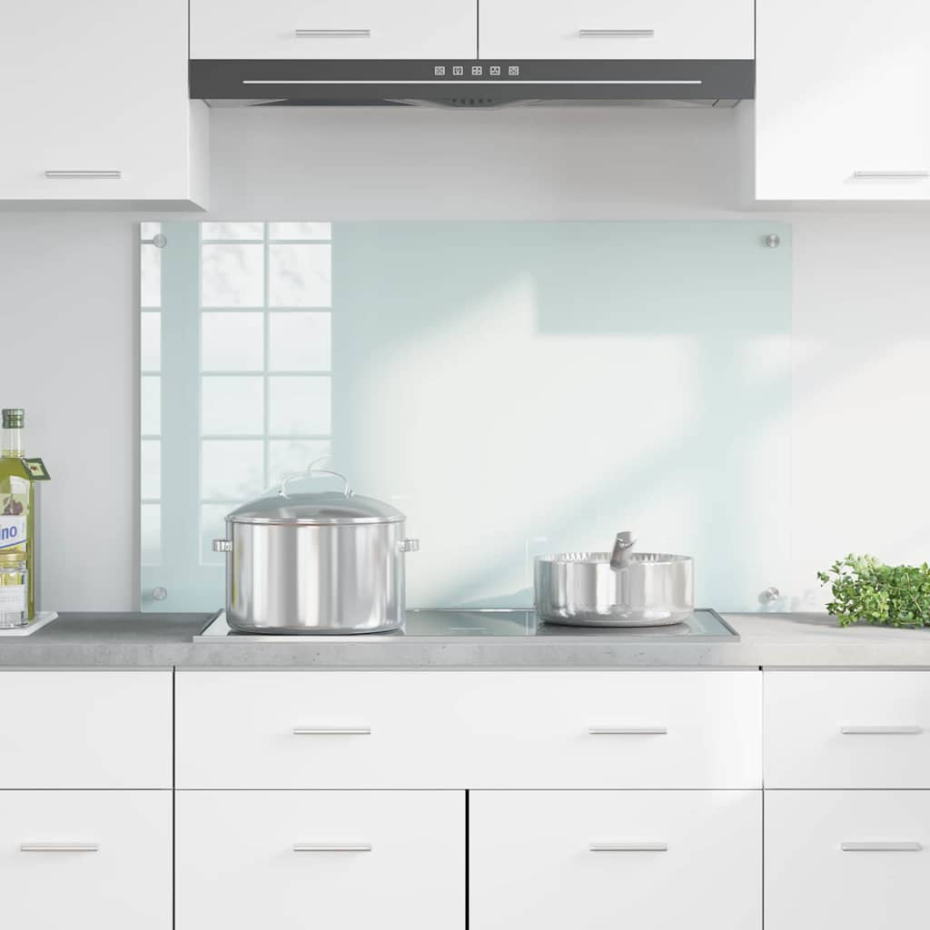 Vidaxl keuken achterwand wit 100 x 60 cm gehard glas